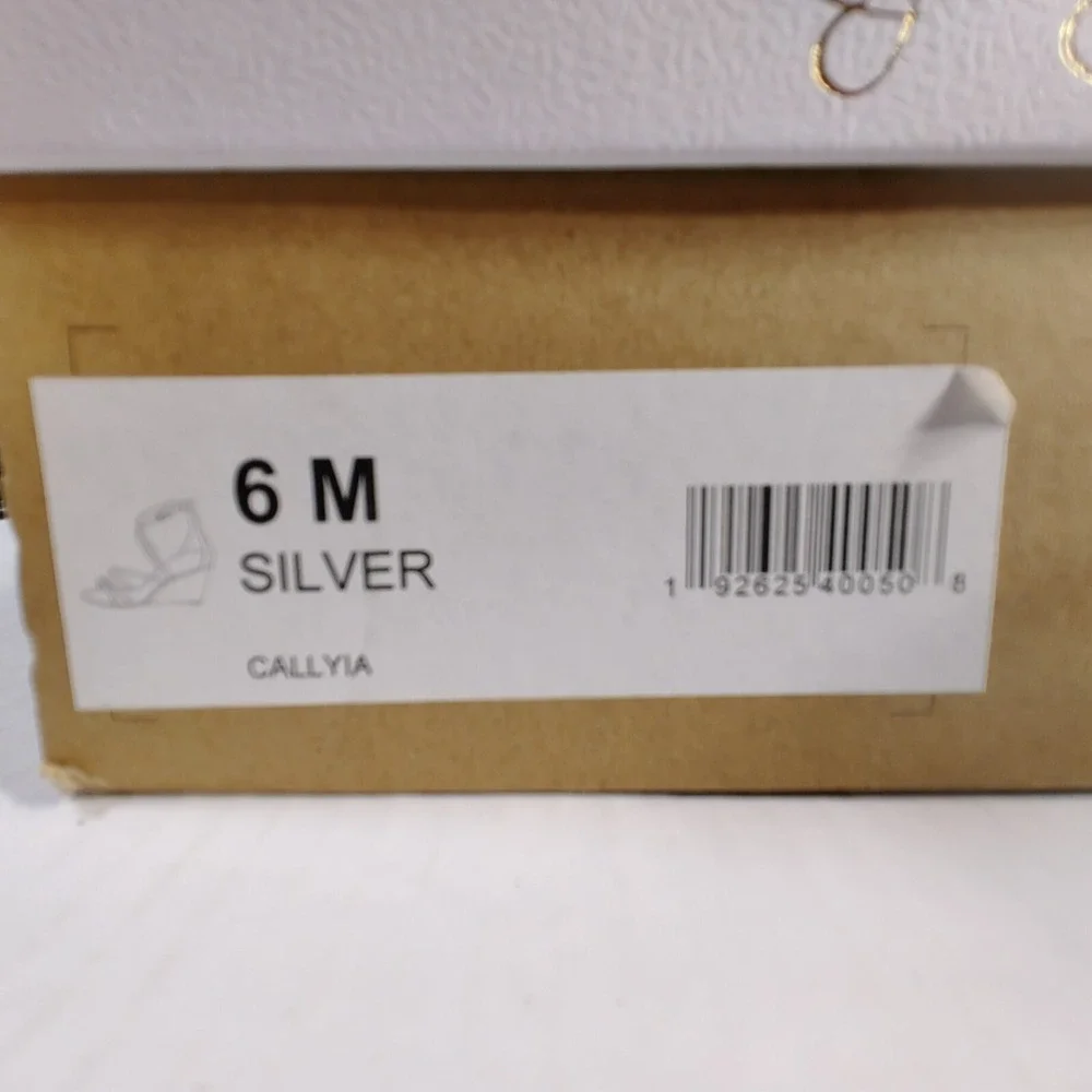 Jessica Simpson Callyia Women Size 6M Shoe Silver Flash Shimmer Metallic Wedge